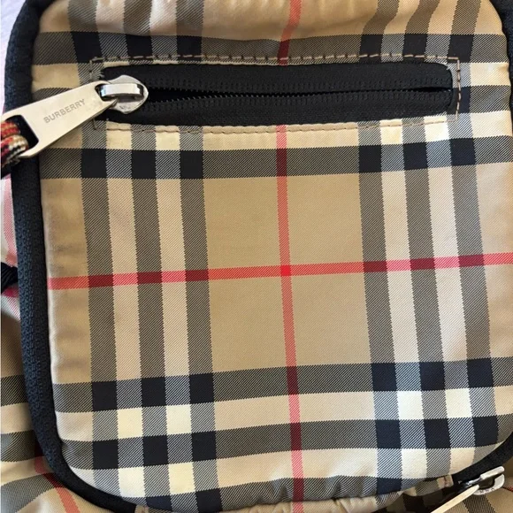 Burberry Tan and Black Check Backpack